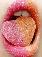 Gif animé bouche bonbon